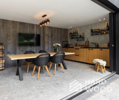 Закрытая беседка с барбекю и остеклением №6 - фото 1345